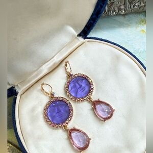 Vintage Kirks Folly purple Seaview Moon Earrings